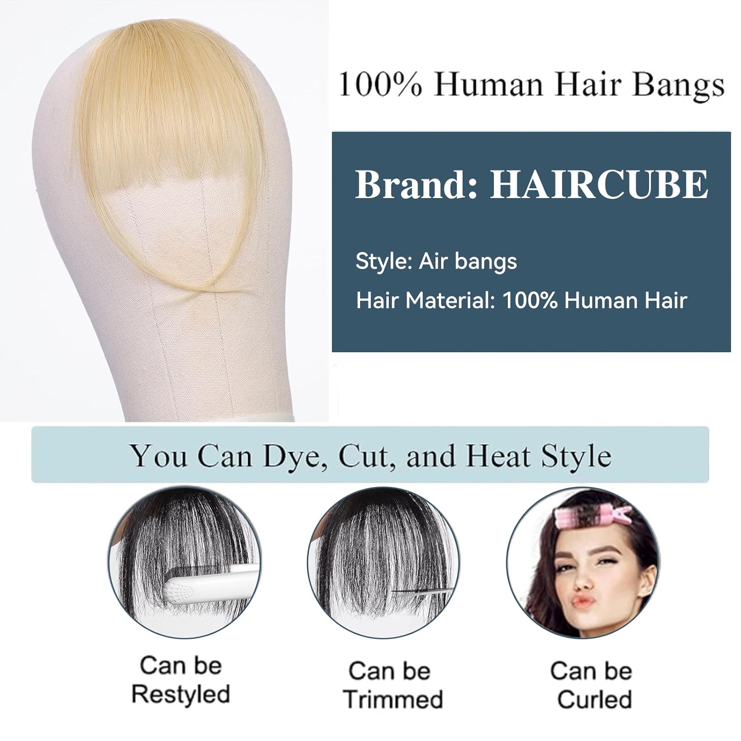 100% Human Hair Wispy Bangs Cl - огляд і ціна Seamless Clip In Hair Extensions Human Hair