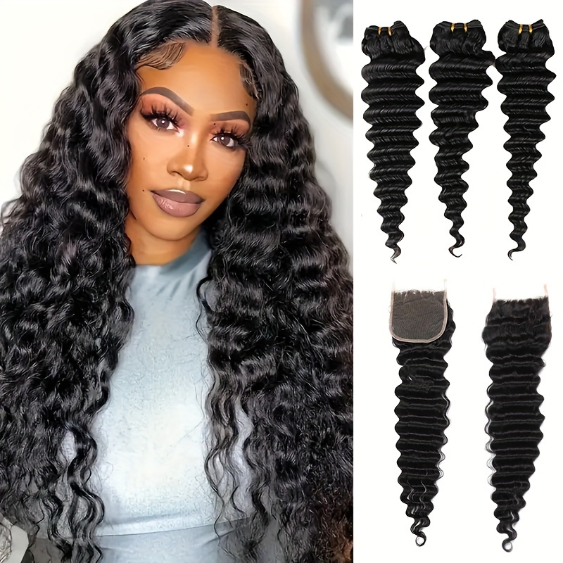 Brazilian Deep Wave Hair With  - огляд і ціна Deep Wave 3 Bundles With Closure