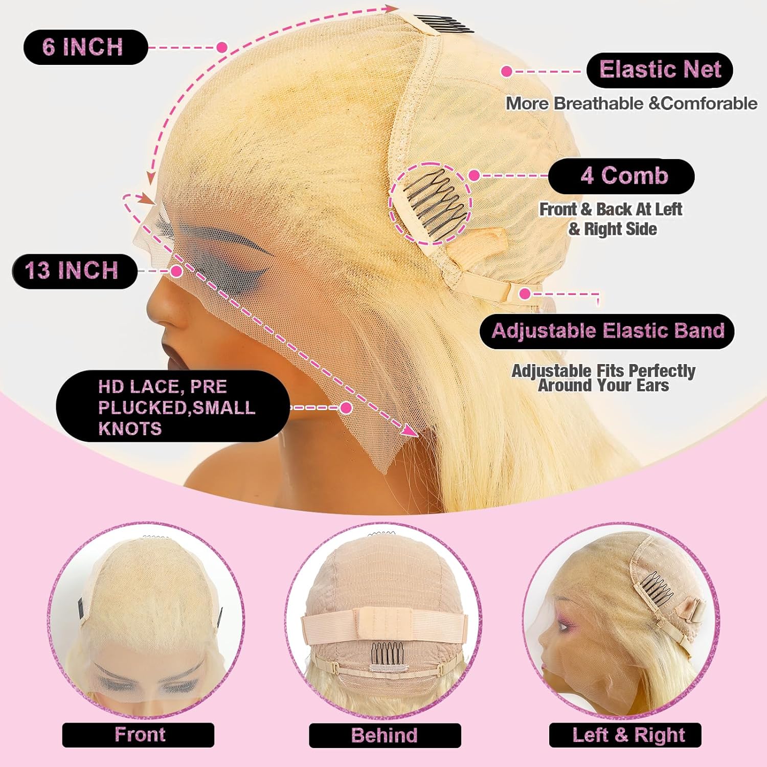 613 Blonde Lace Front Wig Huma - огляд і ціна 613 Blonde Body Wave Lace Front Wig